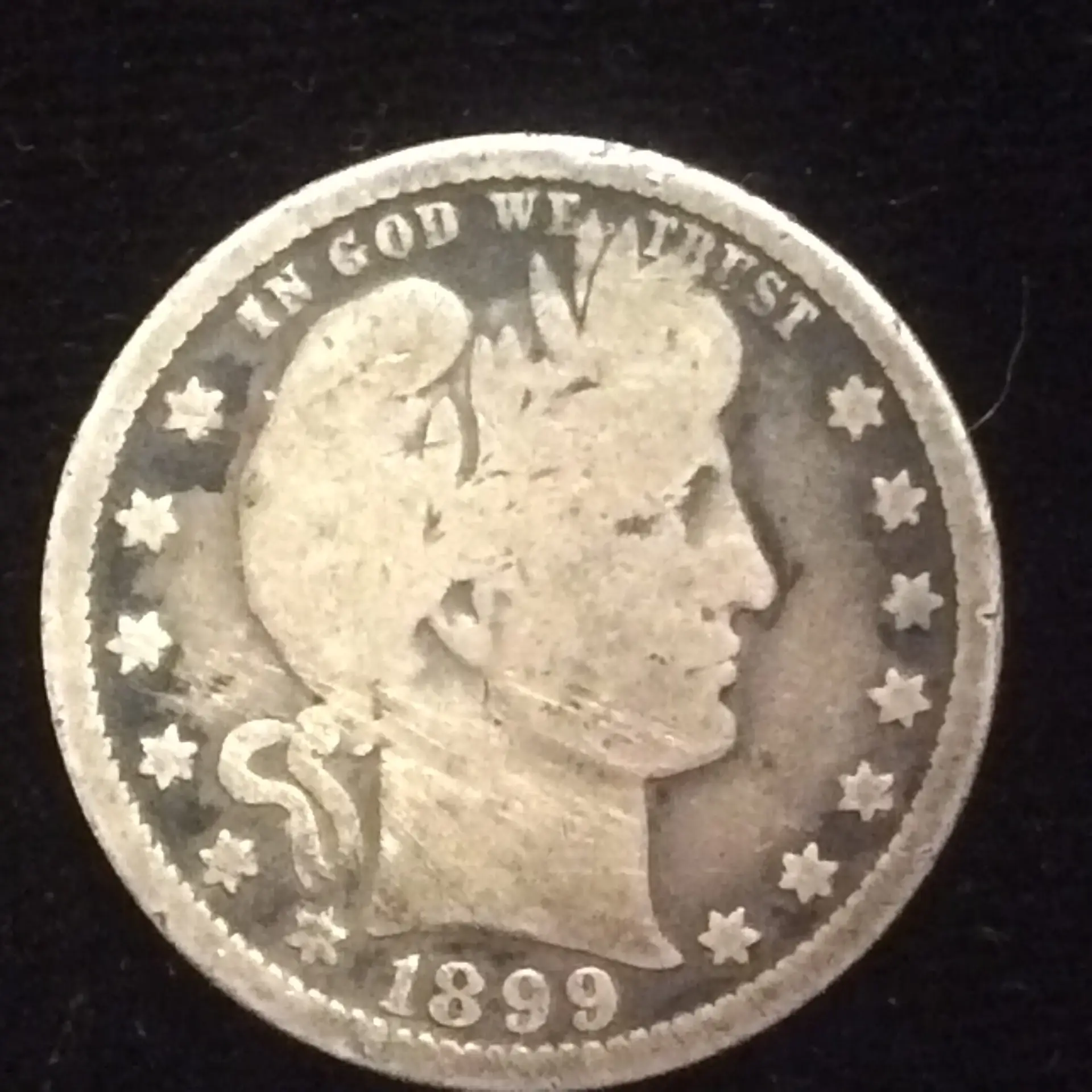 1899-O Barber Quarter in Good ++ Condition
