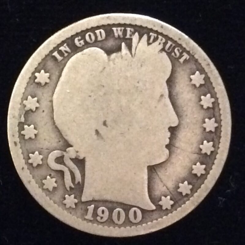 1900-S Barber Quarter in Good Condition
