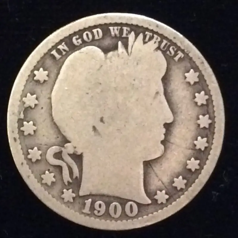 1900-S Barber Quarter in Good Condition