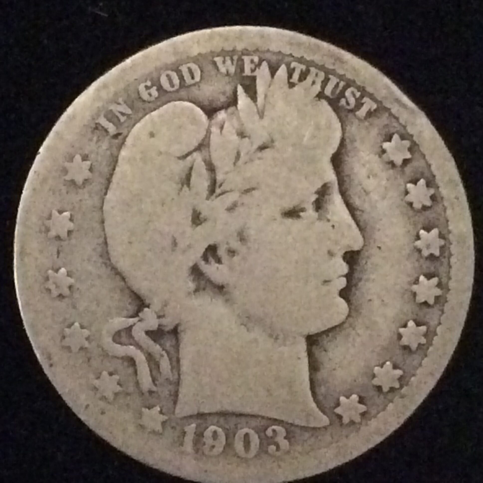 1903-O Barber Quarter in Good + Condition