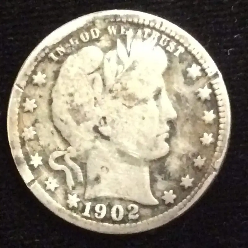 1902-S Barber Quarter in Very Good++ Condition
