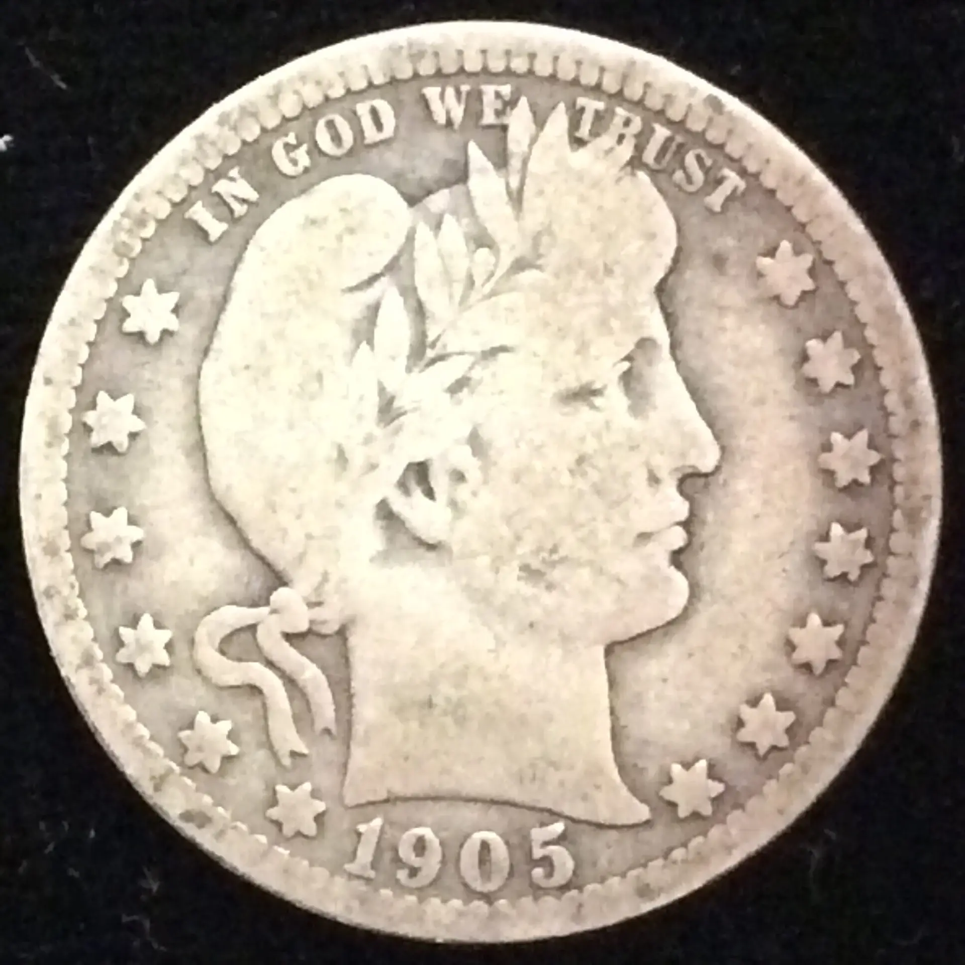 1905-O Barber Quarter in Good ++ Condition