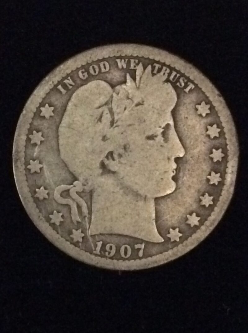 1907-S Barber Quarter in Good + Condition