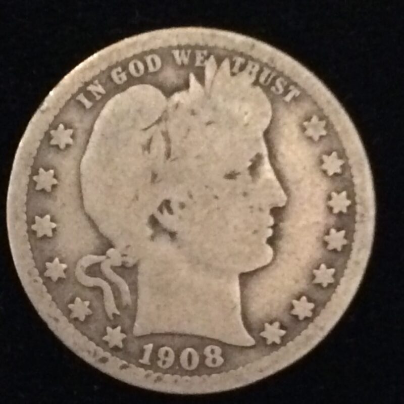 1908 Barber Quarter in Good Condition
