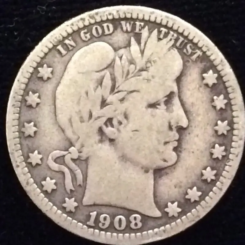 1908-O Barber Quarter in Very Good Condition