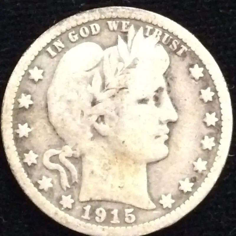 1915-D Barber Quarter in Very Good Condition