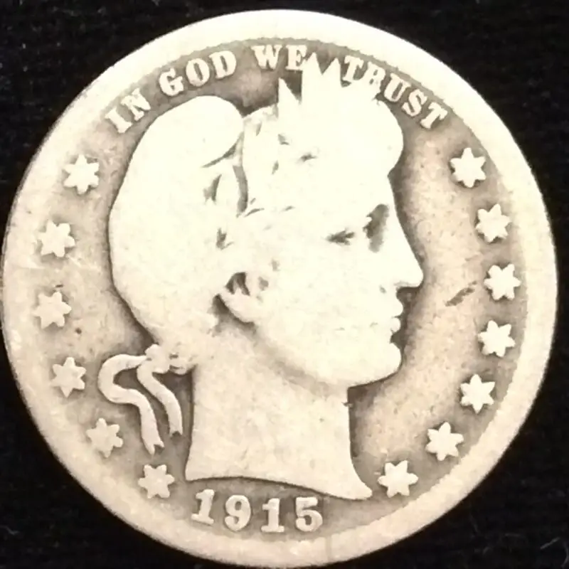 1915-S KEY DATE Barber Quarter in Good Condition