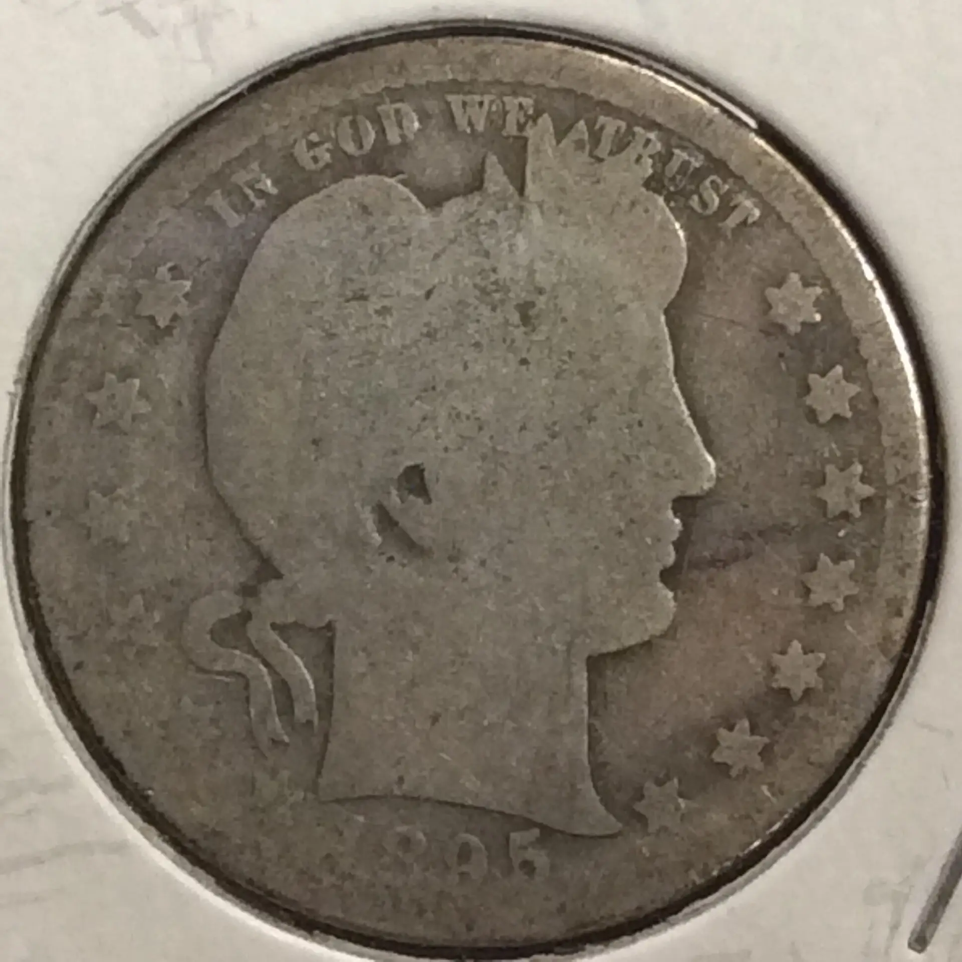 1895-S Barber Quarter in Good Condition