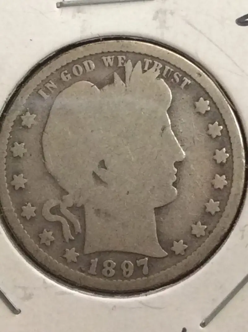1897-S KEY DATE Barber Quarter in Good Condition