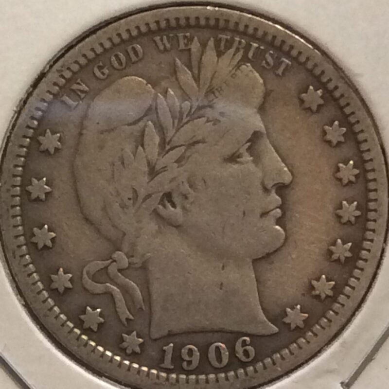 1906 Barber Quarter in Fine Condition