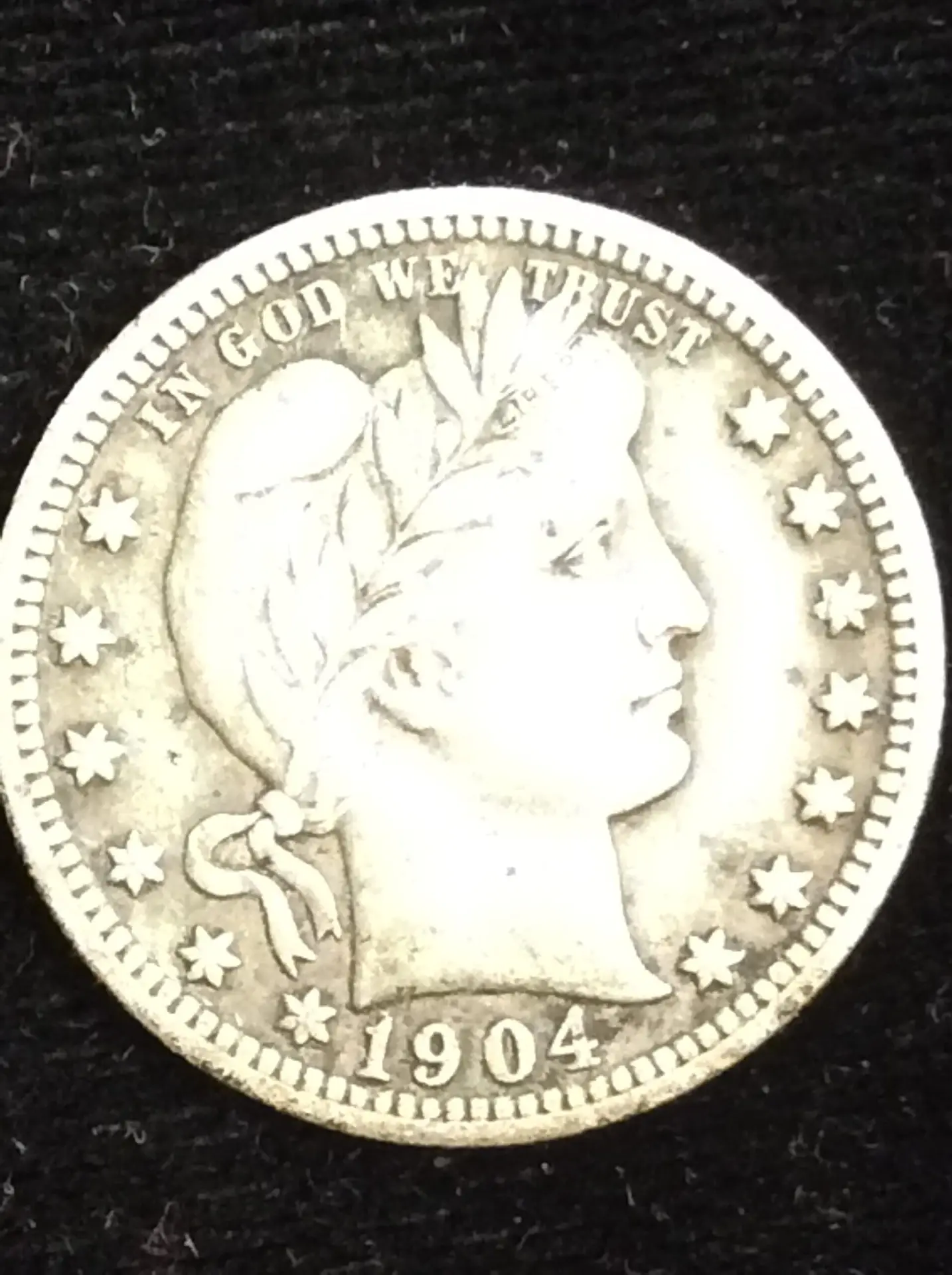 1904 Barber Quarter in Very Fine Condition