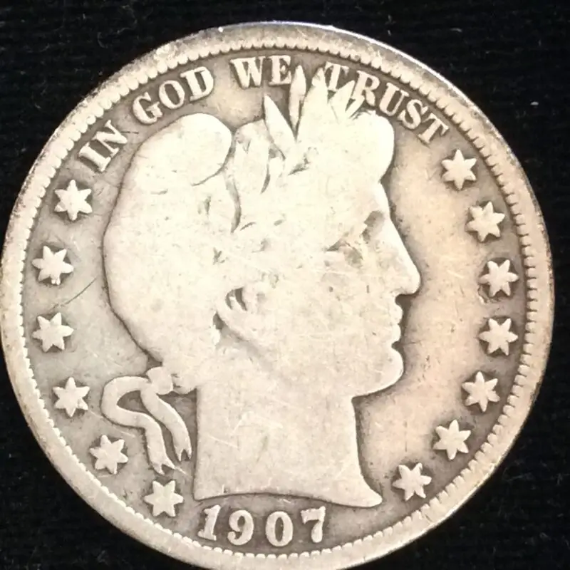 1907-S Barber Half Dollar in Good+ Condition