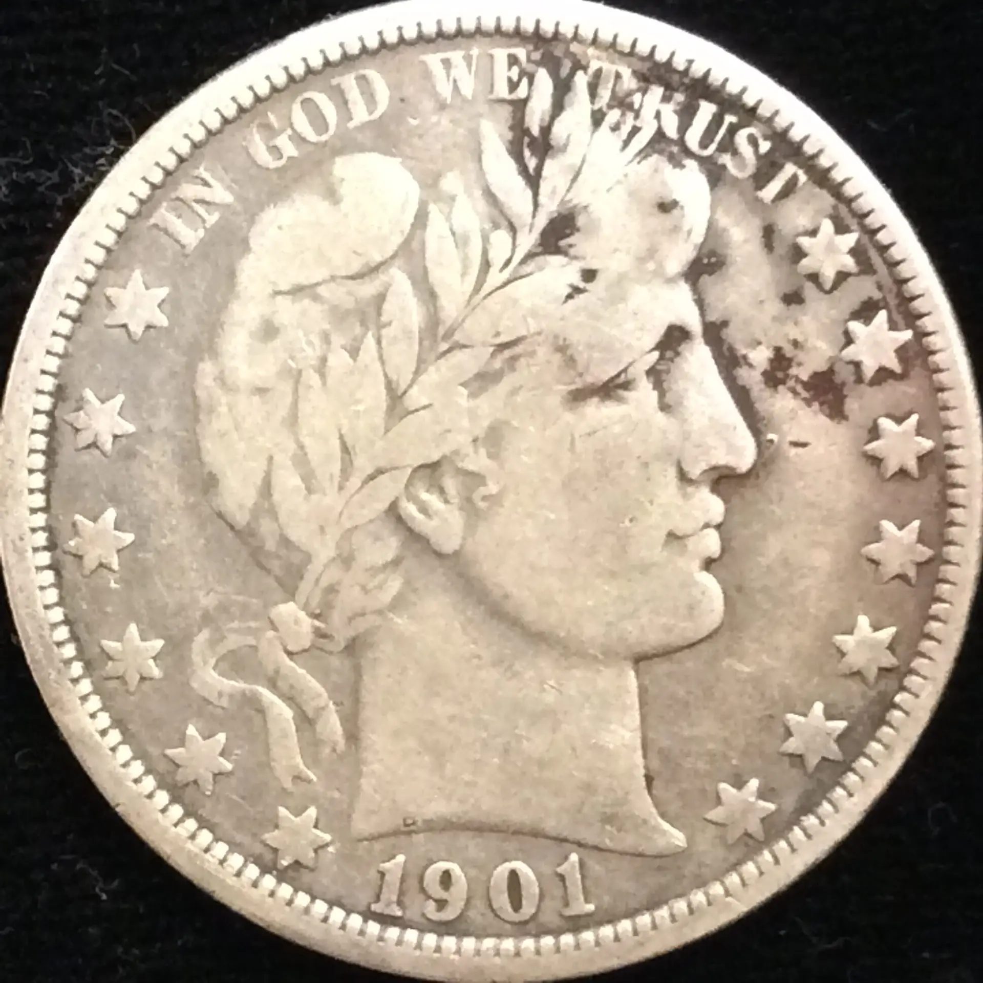 1901-O Barber Half in Very Good + Condition
