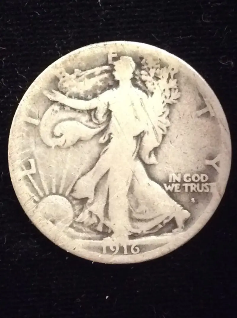 1916-S Walking Liberty Half Dollar in Good/Very Good Condition