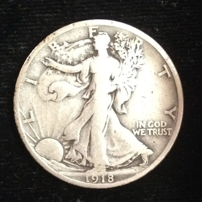 1918-S Walking Liberty Half in Fine Condition