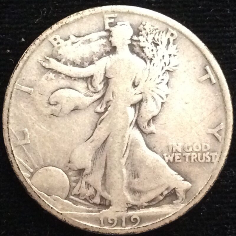 1919-S Walking Liberty Half Dollar in Very Good Condition