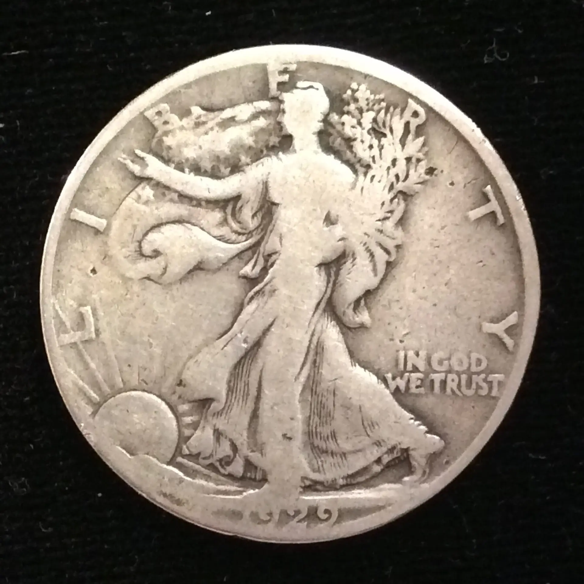 1929-D Walking Liberty Half Dollar in Very Good Condition