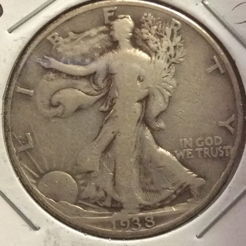 1938-D Walking Liberty Half Dollar in Fine Condition