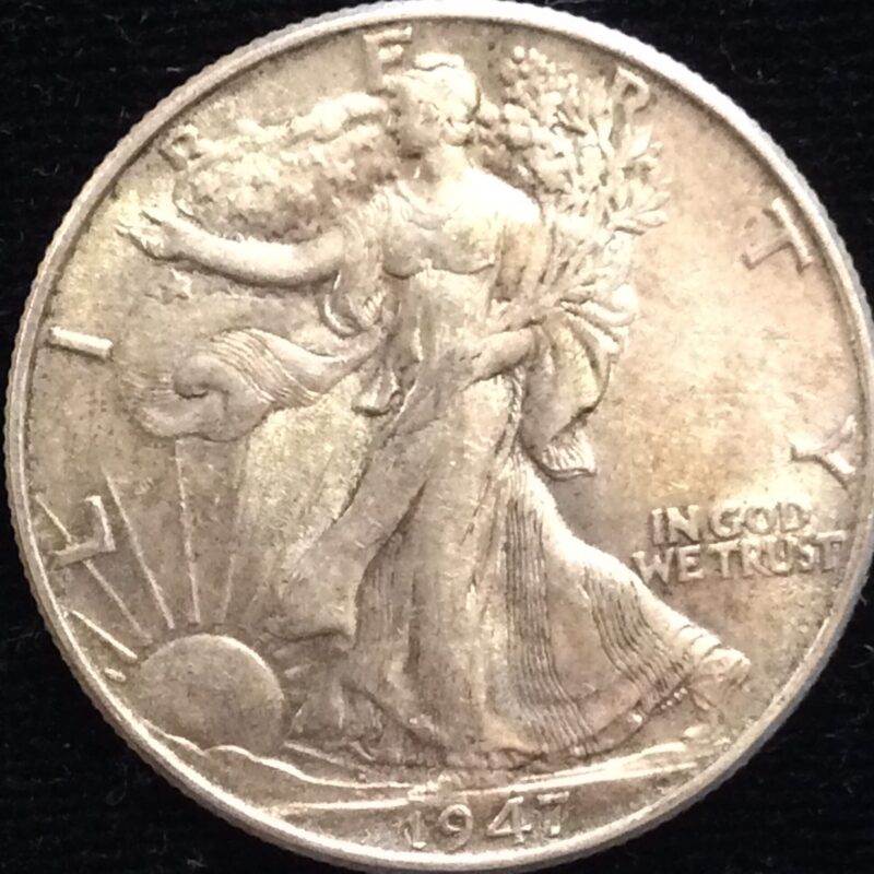 1947 Walking Liberty Half Dollar in Almost Uncirculated Condition