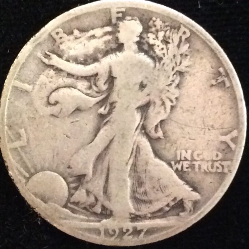 1927-S Walking Liberty Half Dollar in Very Good Condition