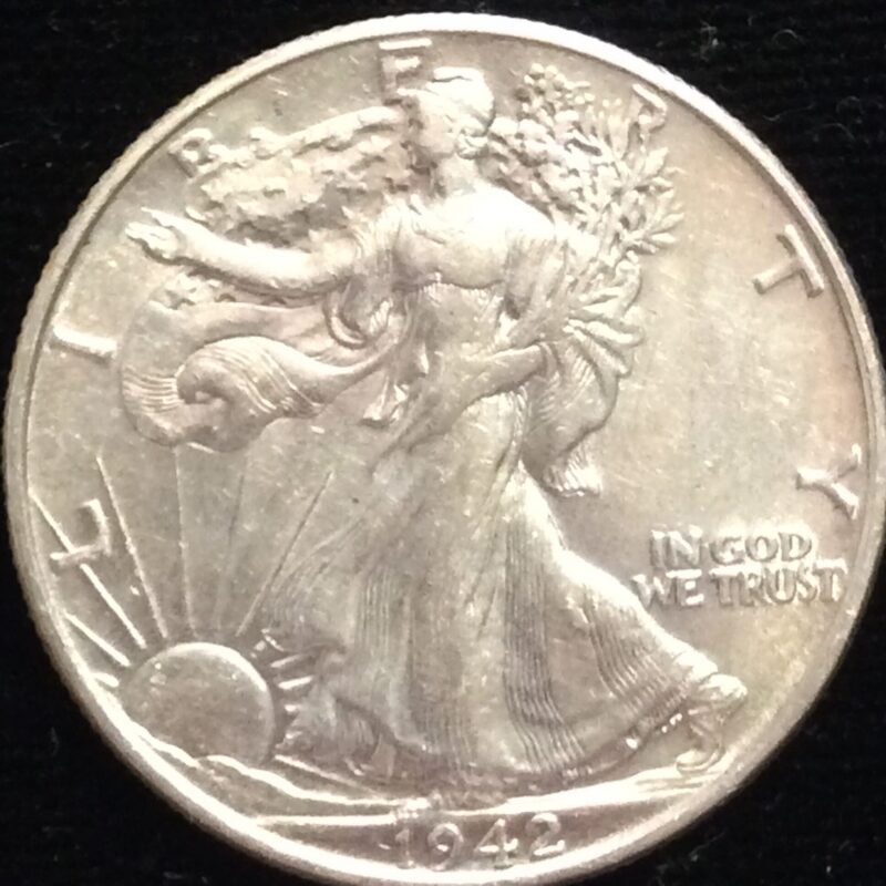 1942 Walking Liberty Half Dollar in Almost Uncirculated Condition