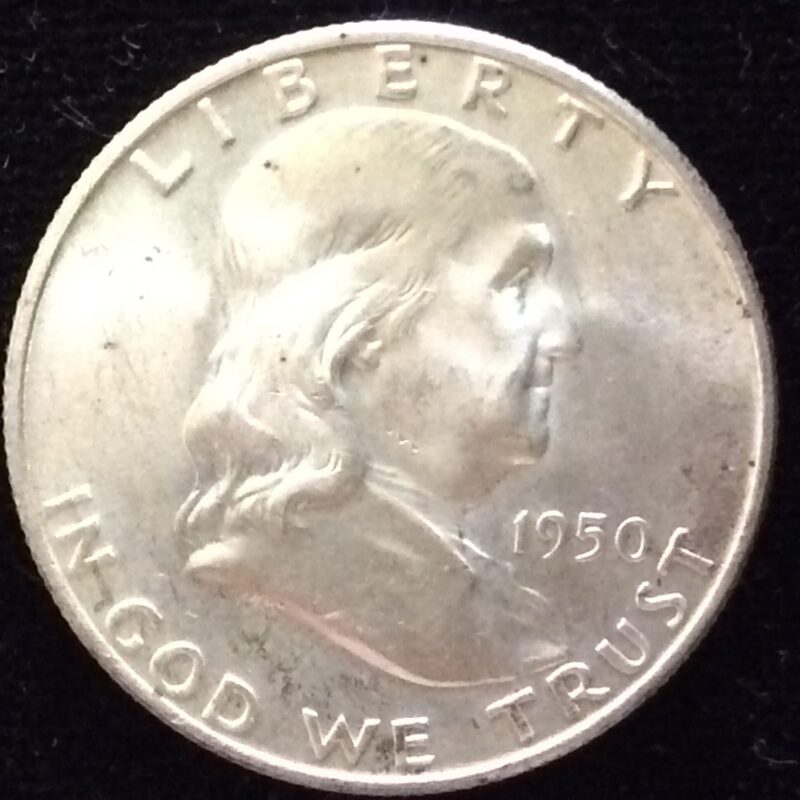 1950-D Franklin Half Dollar in MS64 with Full Bell Lines