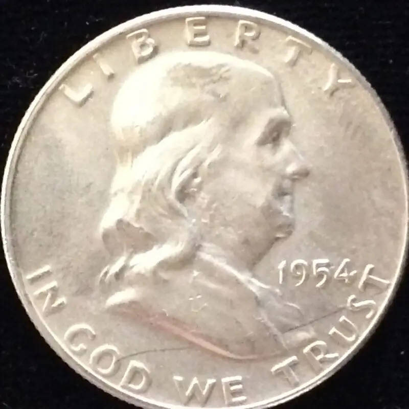 1954-D Franklin Half Dollar in MS64 Condition with Full Bell Lines