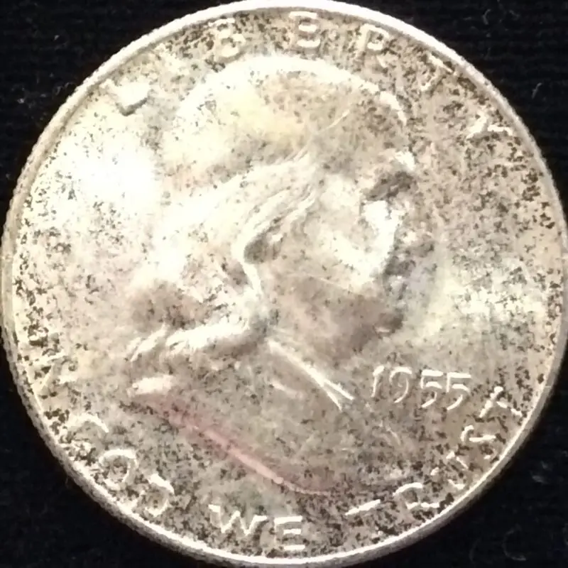 1955 Franklin Half Dollar in MS64 Condition with Full Bell Lines