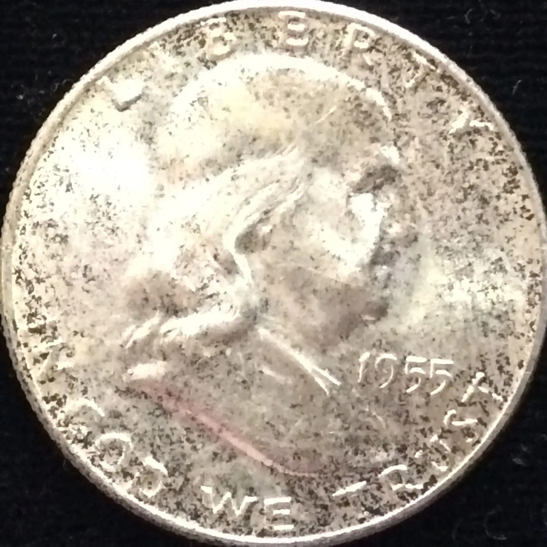 1955 Franklin Half Dollar in MS64 Condition with Full Bell Lines