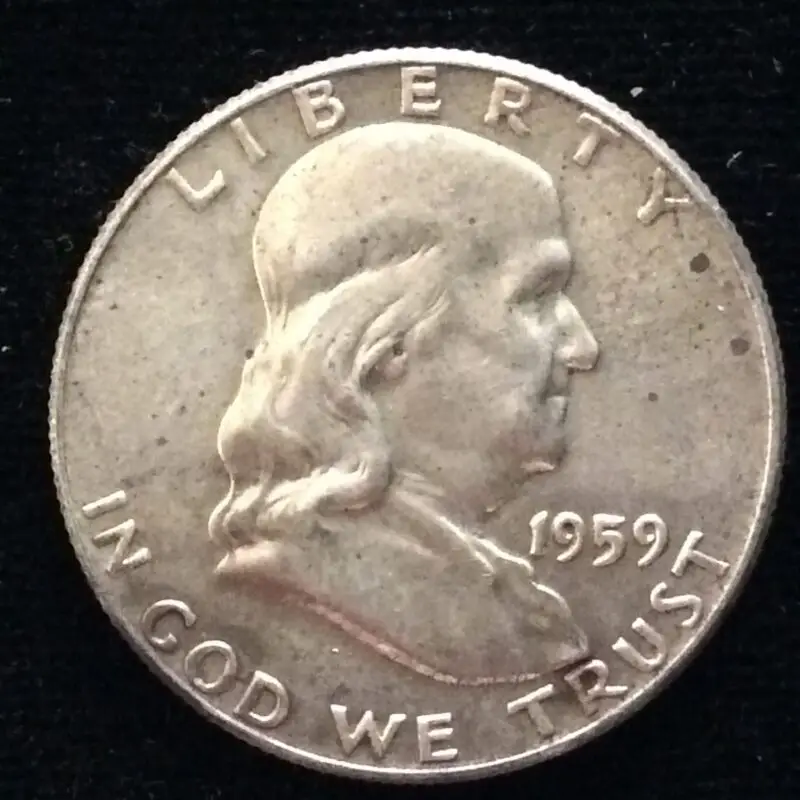 1959 Franklin Half Dollar in MS64 Condition with Full Bell Lines
