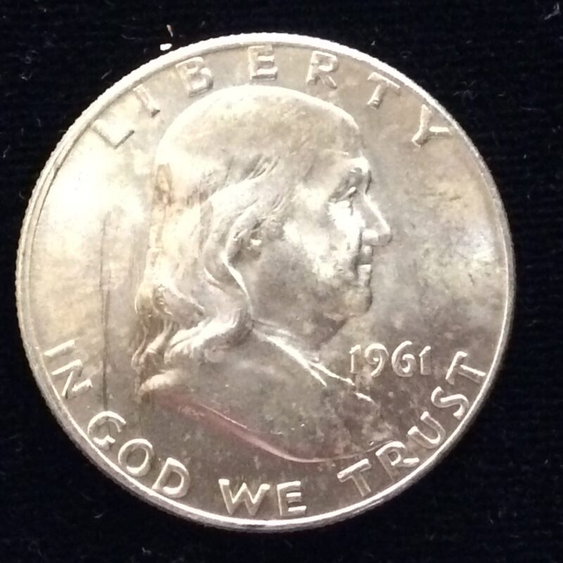 1961-D Franklin Half Dollar in MS62 Condition