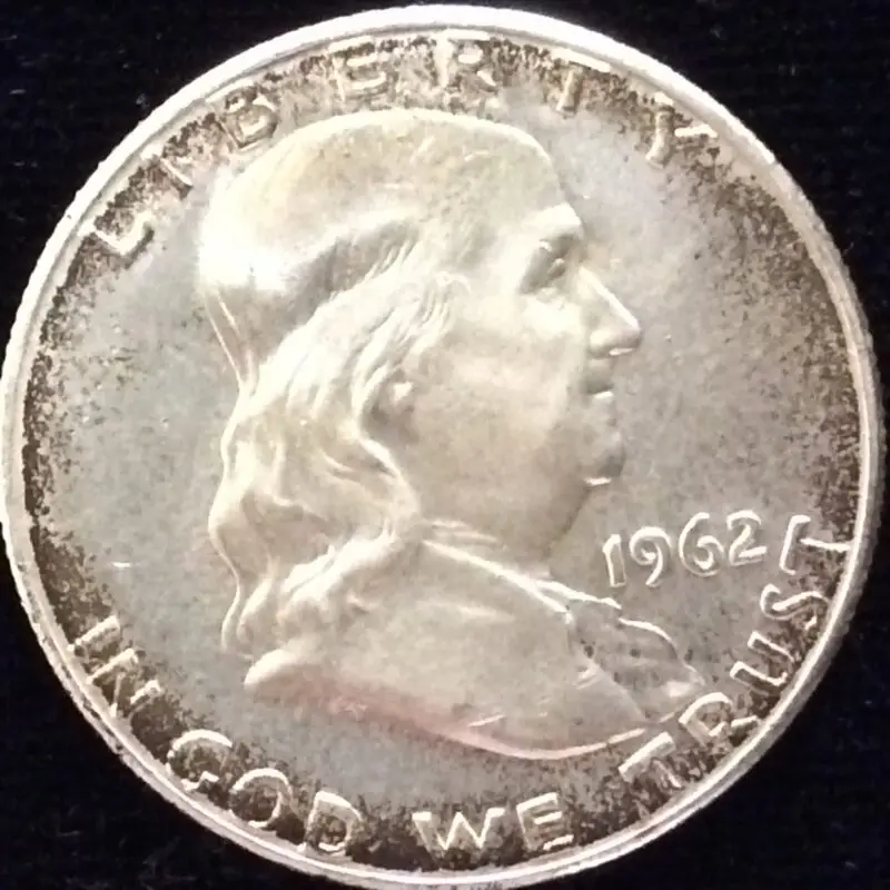 1962 Franklin Half Dollar in Choice BU MS63 Condition with nice toning