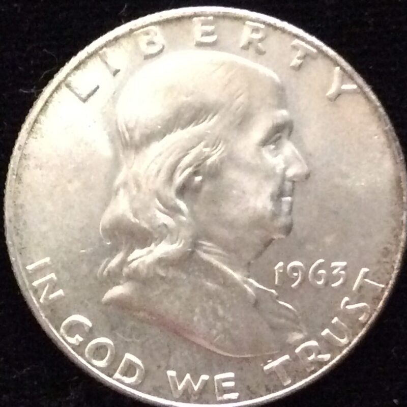 1963-D Franklin Half Dollar in MS64 BU Condition with Full Bell Lines