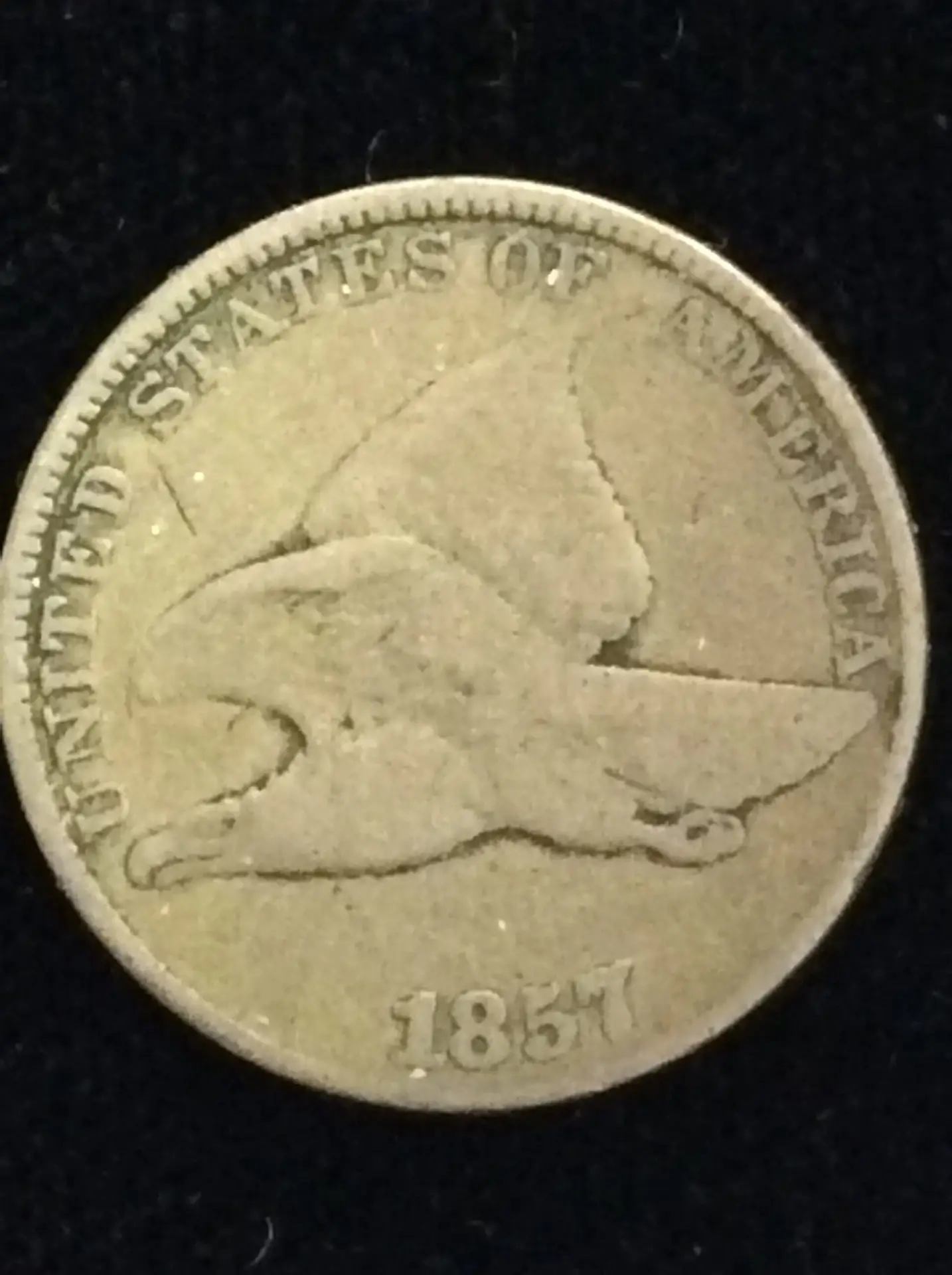 1857 Flying Eagle Cent in Very Good Condition