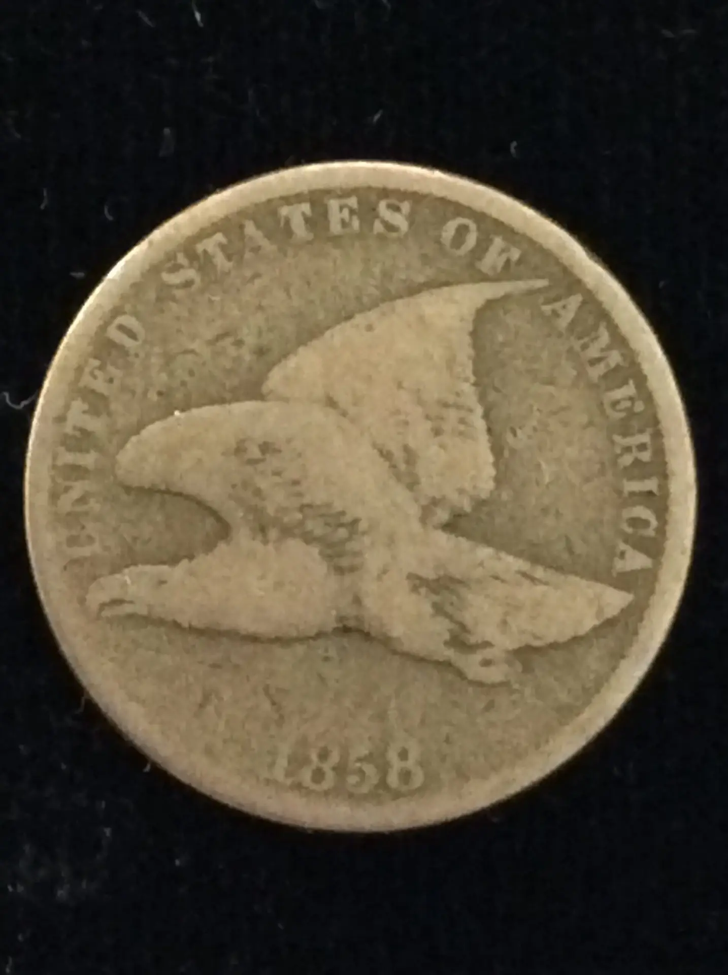 1858 Flying Eagle Cent with Small Letters in Good Condition