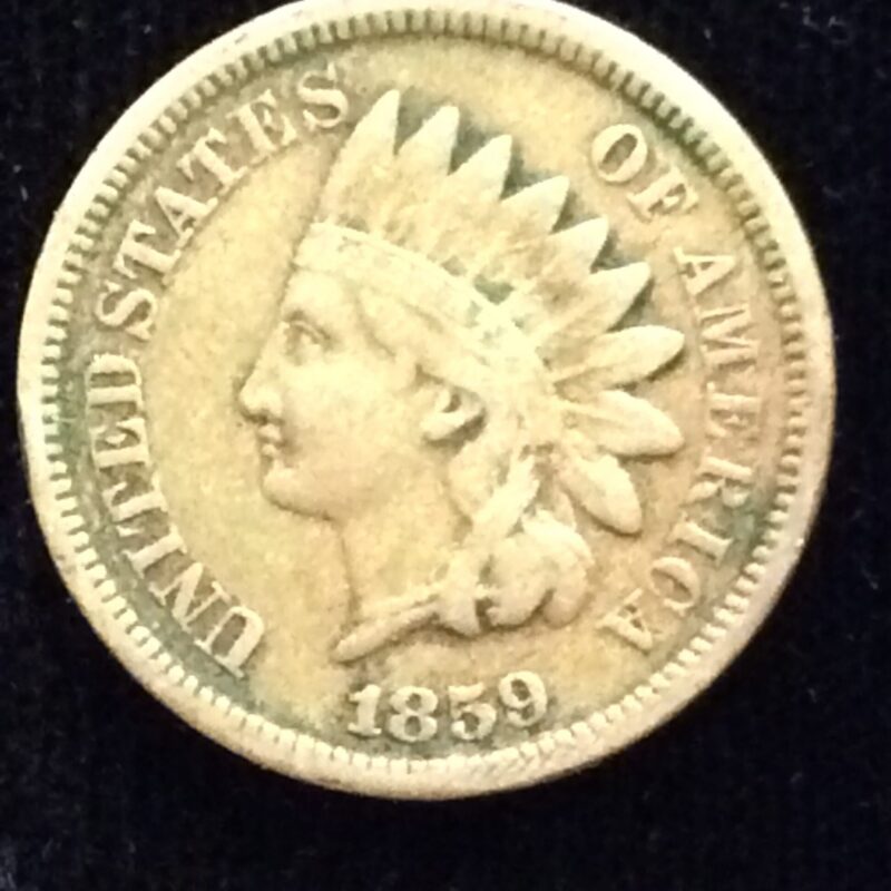 1859 Copper Nickel Indian Head Cent in Very Fine Condition