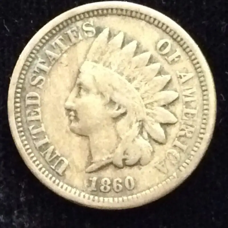 1860 Copper Nickel Indian Head Cent w/pointed bust in Fine Condition