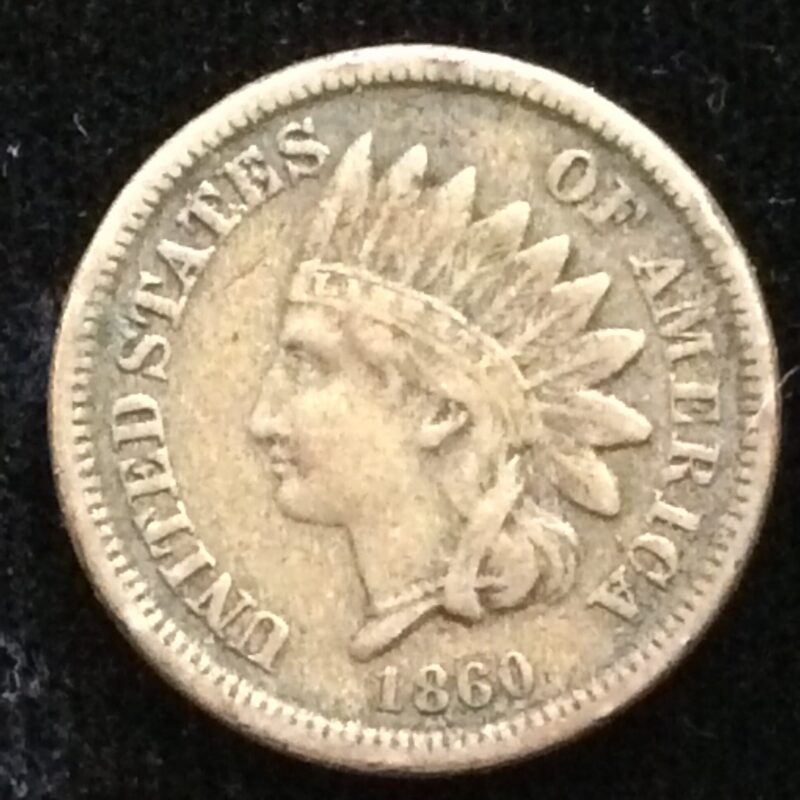 1860 Indian Head Cent with Round Bust in Very Fine Condition