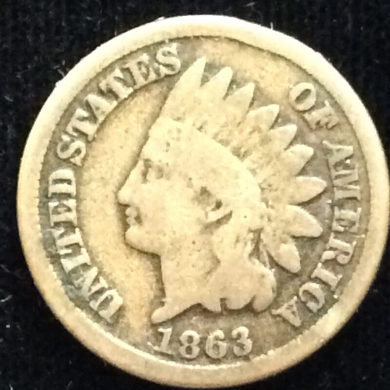 1863 Indian Head Cent in Good Condition