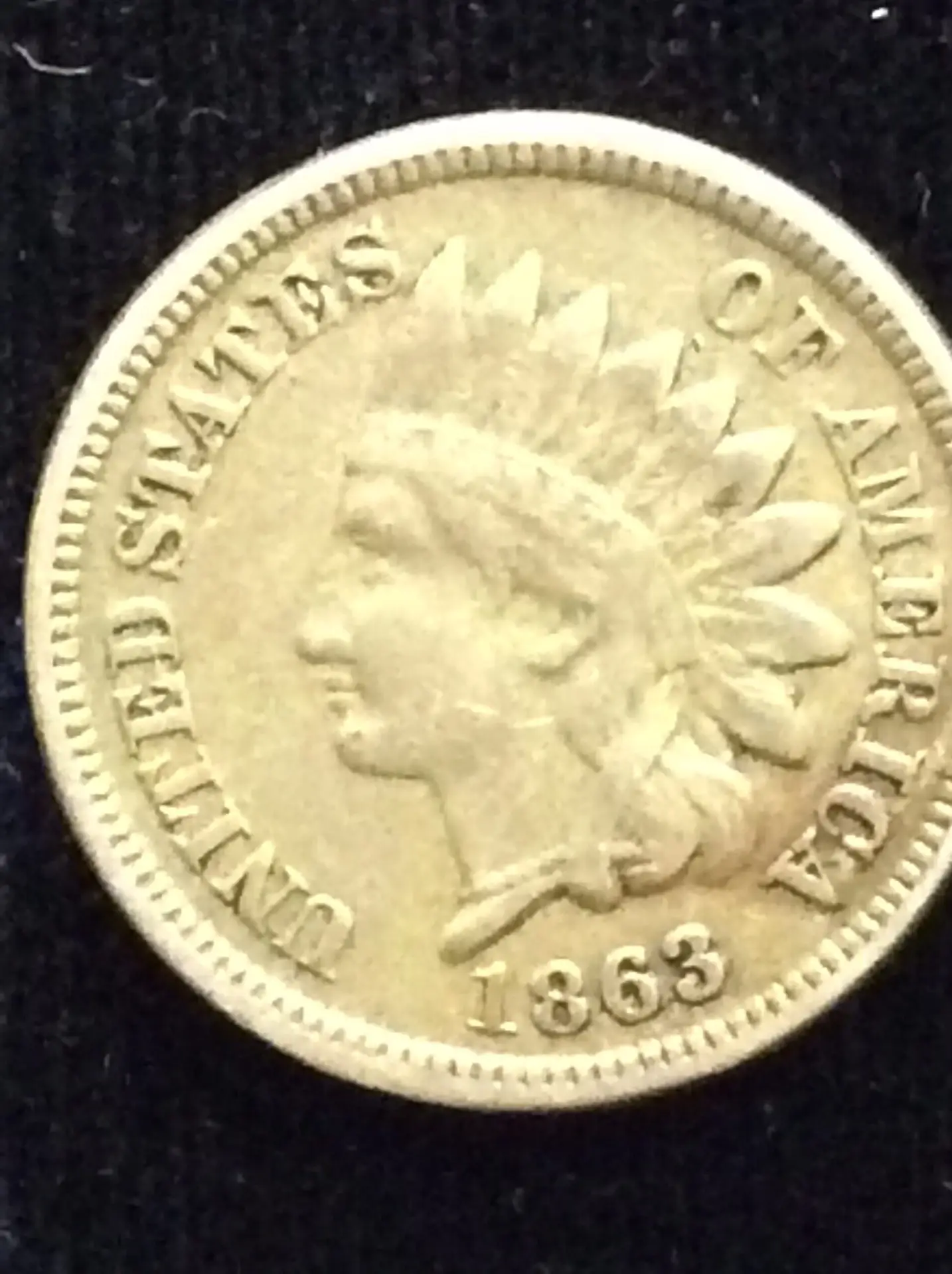 1863 Indian Head Cent in Very Fine Condition