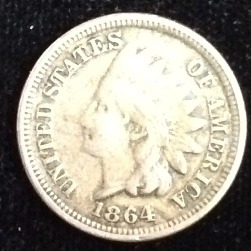 1864 Copper Nickel Indian Head Cent in Fine Condition