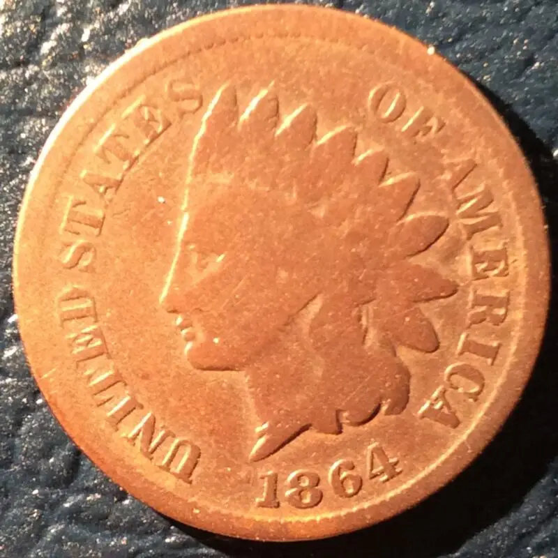 1864 L Bronze Indian Head Cent in Good Condition