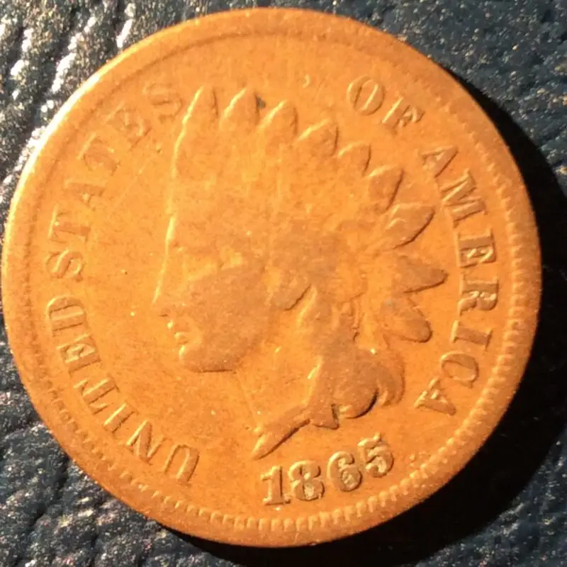 1865 Indian Head Cent with Fancy 5 in Very Good Condition