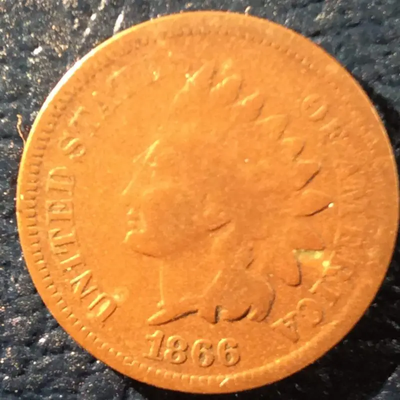 1866 Indian Head Cent in Very Good Condition