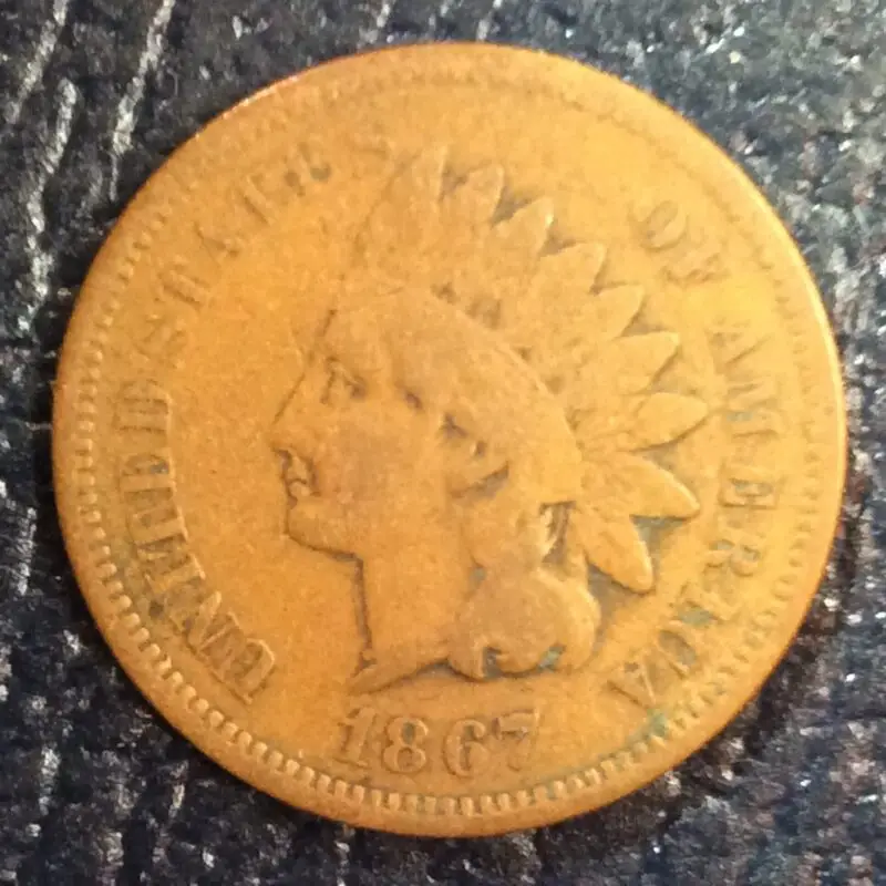 1867 Indian Head Cent in VG+ Condition
