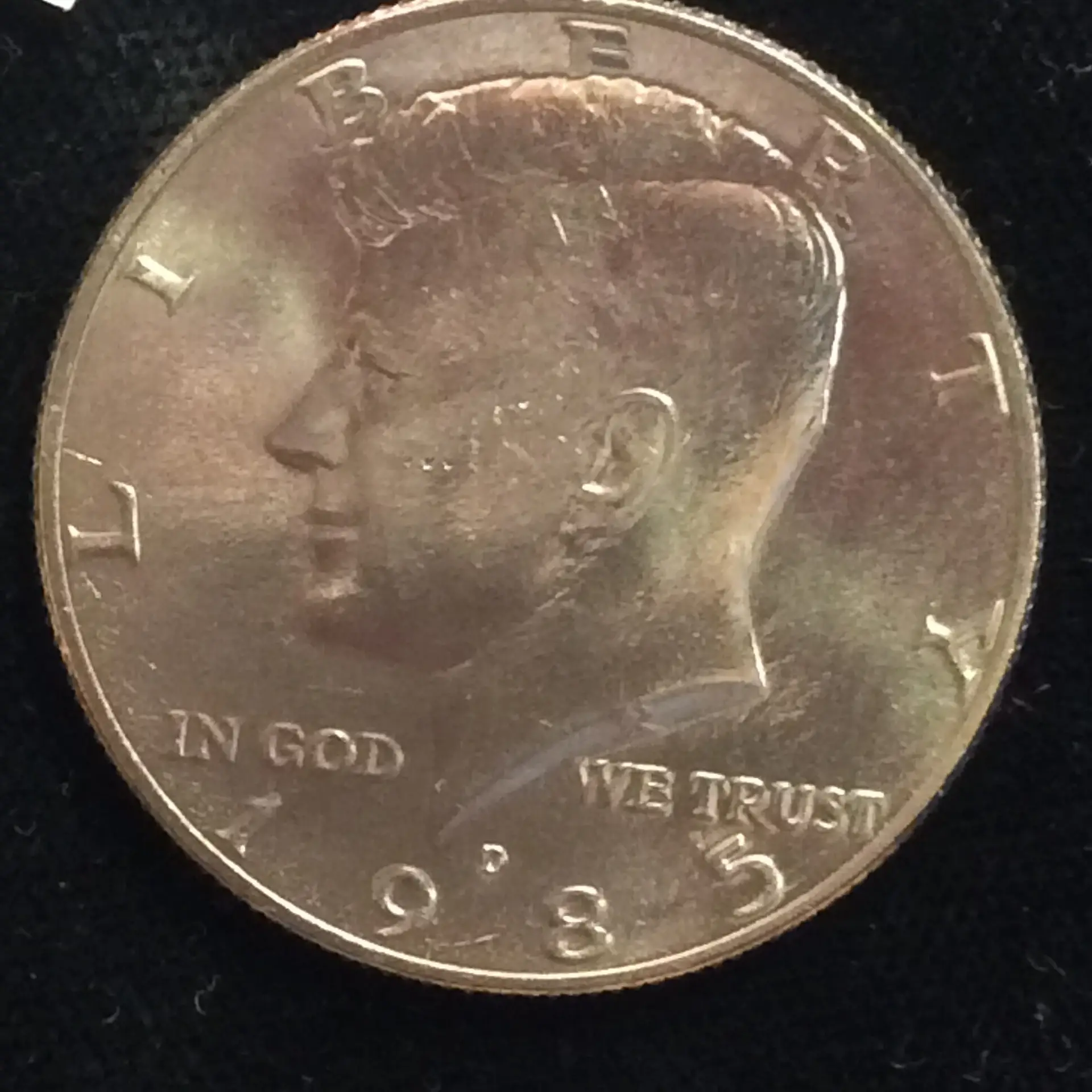 1985-D Kennedy Half Dollar in Gem BU MS65 from a U.S. Uncirculated Mint Set